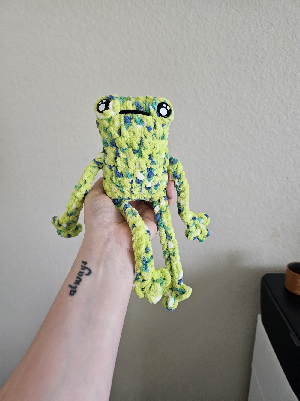 Handmade Crochet Leggy Frog Plushie